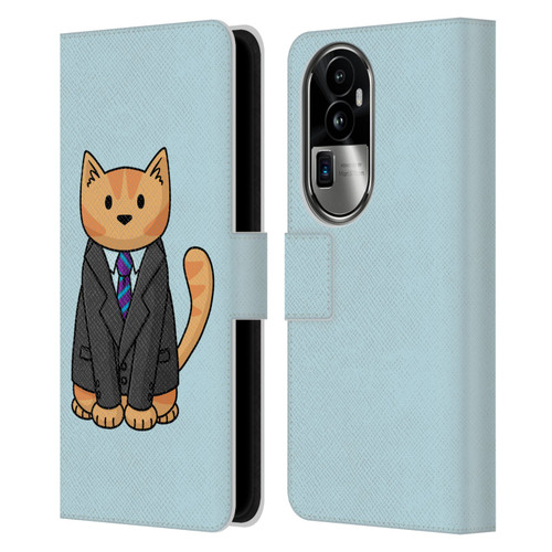 Beth Wilson Doodle Cats 2 Business Suit Leather Book Wallet Case Cover For OPPO Reno10 Pro+