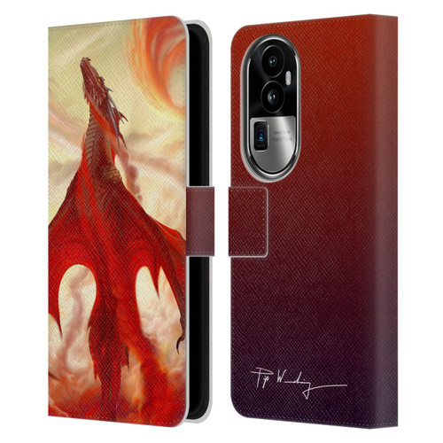 Piya Wannachaiwong Dragons Of Fire Mighty Leather Book Wallet Case Cover For OPPO Reno10 Pro+