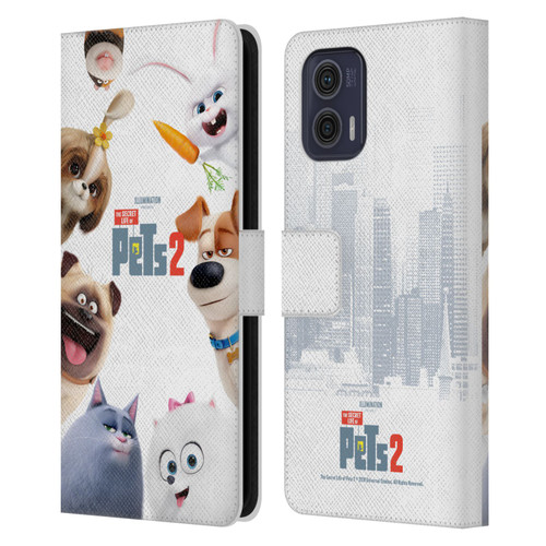 The Secret Life of Pets 2 Character Posters Group Leather Book Wallet Case Cover For Motorola Moto G73 5G
