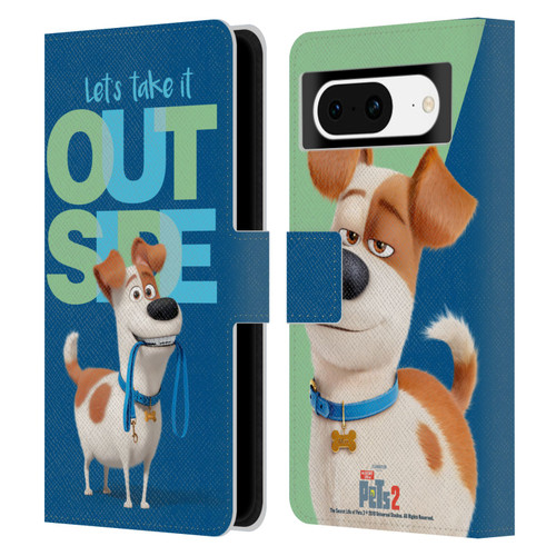 The Secret Life of Pets 2 II For Pet's Sake Max Dog Leash Leather Book Wallet Case Cover For Google Pixel 8