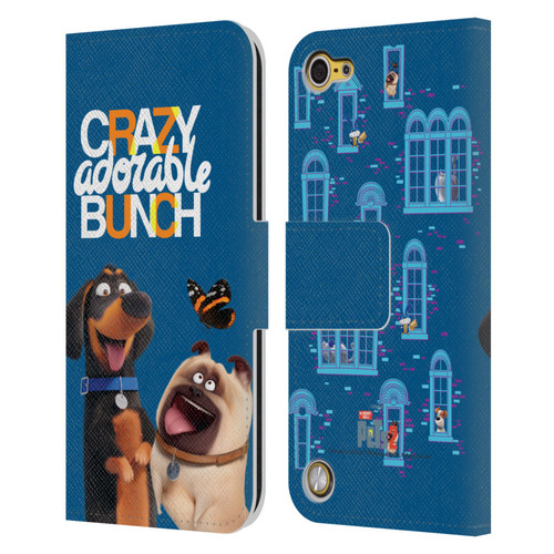 The Secret Life of Pets 2 II For Pet's Sake Group Leather Book Wallet Case Cover For Apple iPod Touch 5G 5th Gen