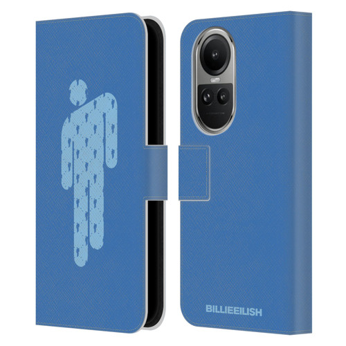 Billie Eilish Key Art Blohsh Blue Leather Book Wallet Case Cover For OPPO Reno10 5G / Reno10 Pro 5G