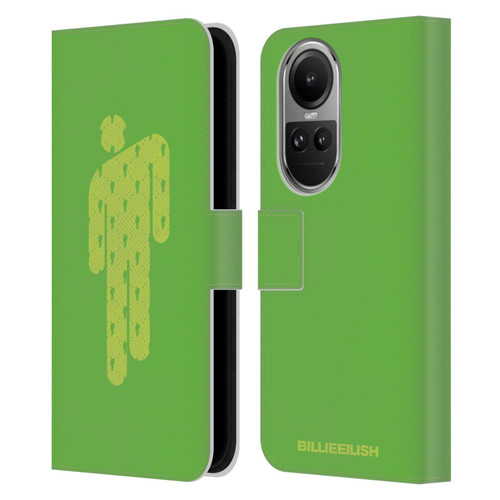 Billie Eilish Key Art Blohsh Green Leather Book Wallet Case Cover For OPPO Reno10 5G / Reno10 Pro 5G