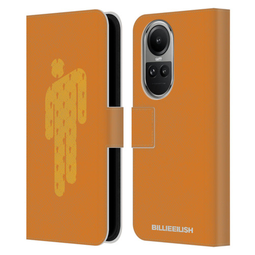 Billie Eilish Key Art Blohsh Orange Leather Book Wallet Case Cover For OPPO Reno10 5G / Reno10 Pro 5G