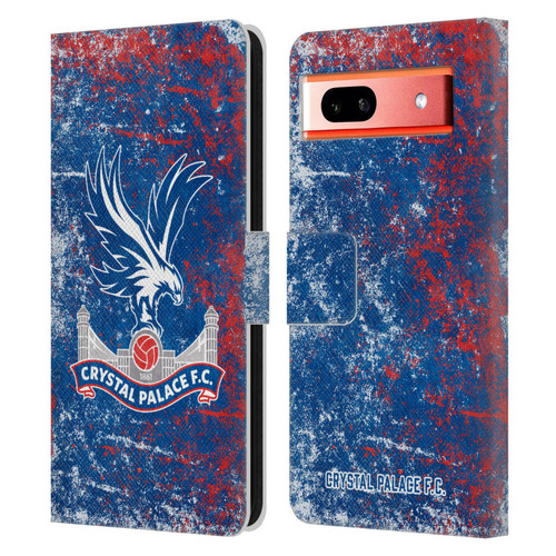Crystal Palace FC Crest Distressed Leather Book Wallet Case Cover For Google Pixel 7a