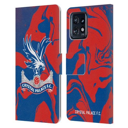 Crystal Palace FC Crest Red And Blue Marble Leather Book Wallet Case Cover For Motorola Moto Edge 40 Pro