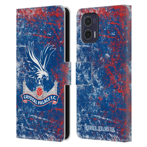 Crystal Palace FC Crest Distressed Leather Book Wallet Case Cover For Motorola Moto G73 5G