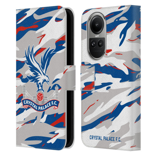 Crystal Palace FC Crest Camouflage Leather Book Wallet Case Cover For OPPO Reno10 5G / Reno10 Pro 5G