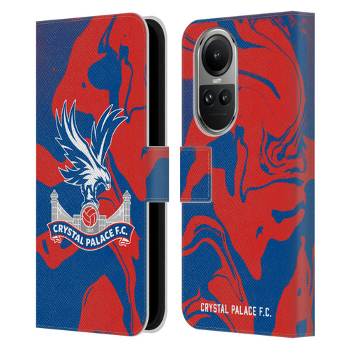 Crystal Palace FC Crest Red And Blue Marble Leather Book Wallet Case Cover For OPPO Reno10 5G / Reno10 Pro 5G