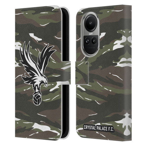 Crystal Palace FC Crest Woodland Camouflage Leather Book Wallet Case Cover For OPPO Reno10 5G / Reno10 Pro 5G