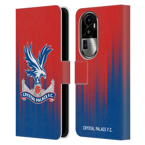 Crystal Palace FC Crest Halftone Leather Book Wallet Case Cover For OPPO Reno10 Pro+