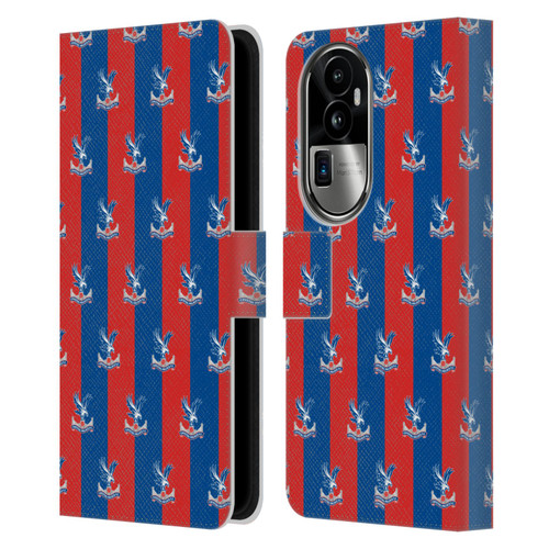 Crystal Palace FC Crest Pattern Leather Book Wallet Case Cover For OPPO Reno10 Pro+