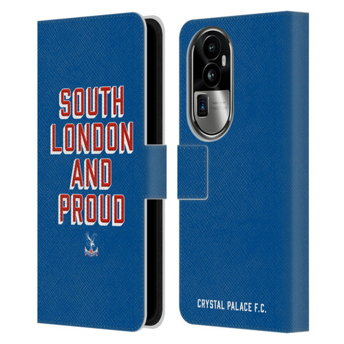 Crystal Palace FC Crest South London And Proud Leather Book Wallet Case Cover For OPPO Reno10 Pro+