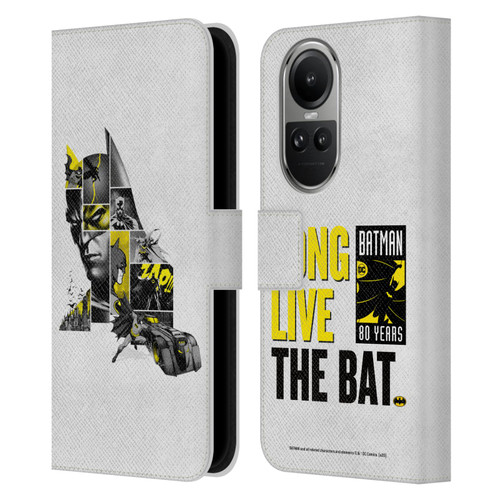 Batman DC Comics 80th Anniversary Collage Leather Book Wallet Case Cover For OPPO Reno10 5G / Reno10 Pro 5G