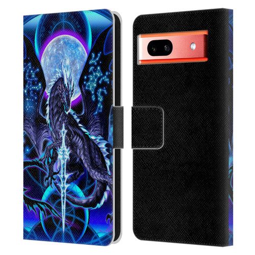 Ruth Thompson Art Dragon, Sword & Constellations Leather Book Wallet Case Cover For Google Pixel 7a