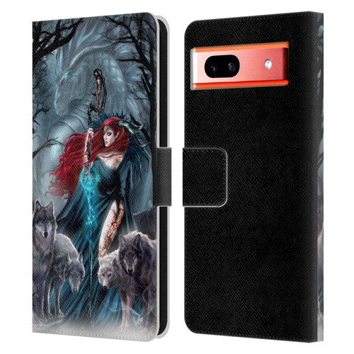 Ruth Thompson Art Scorpio With Wolves And Dragon Leather Book Wallet Case Cover For Google Pixel 7a