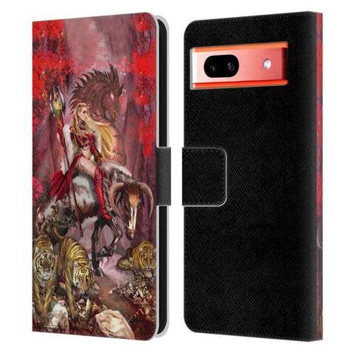 Ruth Thompson Art Taurus Bull, Tigers & Dragon Leather Book Wallet Case Cover For Google Pixel 7a