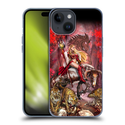 Ruth Thompson Art Taurus Bull, Tigers & Dragon Soft Gel Case for Apple iPhone 15