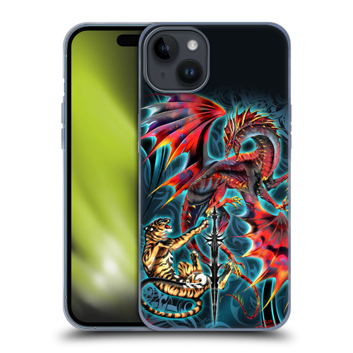 Ruth Thompson Art Tribal Dragon, Tiger & Sword Soft Gel Case for Apple iPhone 15 Plus