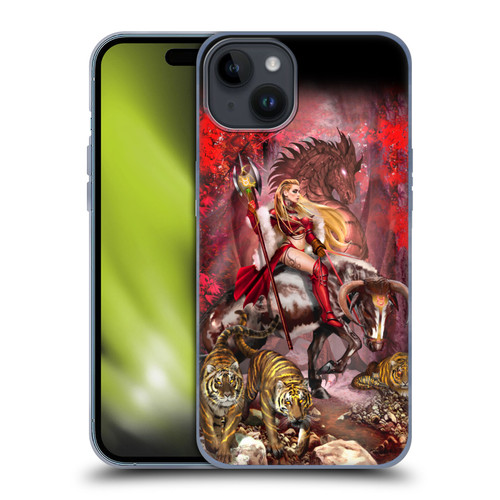 Ruth Thompson Art Taurus Bull, Tigers & Dragon Soft Gel Case for Apple iPhone 15 Plus