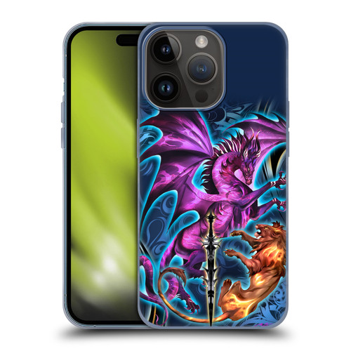 Ruth Thompson Art Purple Dragon, Sword & Lion Soft Gel Case for Apple iPhone 15 Pro