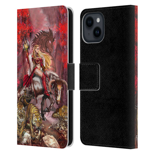 Ruth Thompson Art Taurus Bull, Tigers & Dragon Leather Book Wallet Case Cover For Apple iPhone 15