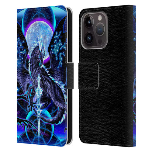 Ruth Thompson Art Dragon, Sword & Constellations Leather Book Wallet Case Cover For Apple iPhone 15 Pro