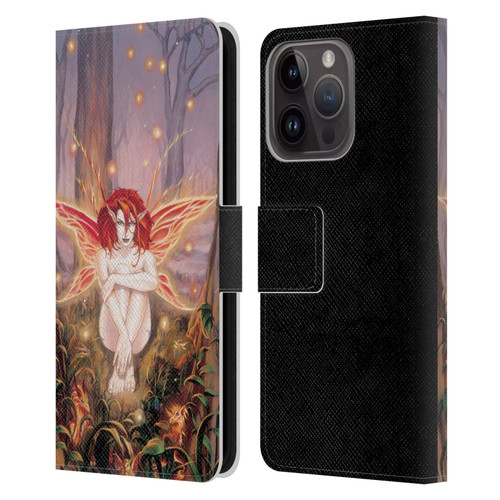 Ruth Thompson Art Ember Fire Fairy In Forest Leather Book Wallet Case Cover For Apple iPhone 15 Pro