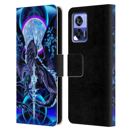 Ruth Thompson Art Dragon, Sword & Constellations Leather Book Wallet Case Cover For Motorola Edge 30 Neo 5G