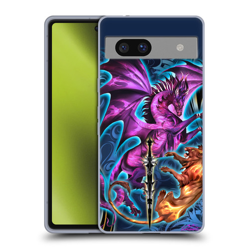 Ruth Thompson Art Purple Dragon, Sword & Lion Soft Gel Case for Google Pixel 7a