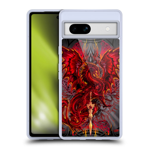 Ruth Thompson Art Red Tribal Dragon With Sword Soft Gel Case for Google Pixel 7a