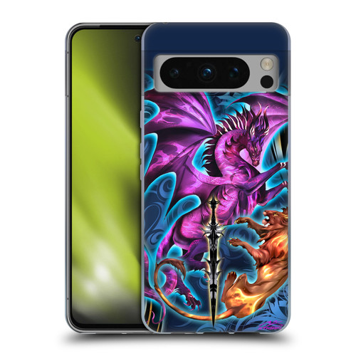 Ruth Thompson Art Purple Dragon, Sword & Lion Soft Gel Case for Google Pixel 8 Pro