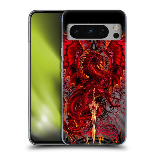 Ruth Thompson Art Red Tribal Dragon With Sword Soft Gel Case for Google Pixel 8 Pro