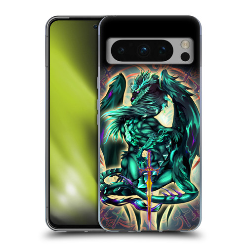 Ruth Thompson Art Tribal Green Dragon With Sword Soft Gel Case for Google Pixel 8 Pro