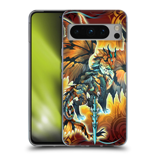Ruth Thompson Art Tribal Orange Dragon & Sword Soft Gel Case for Google Pixel 8 Pro