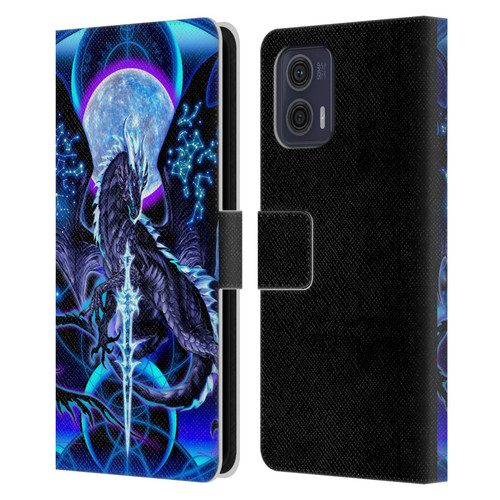Ruth Thompson Art Dragon, Sword & Constellations Leather Book Wallet Case Cover For Motorola Moto G73 5G