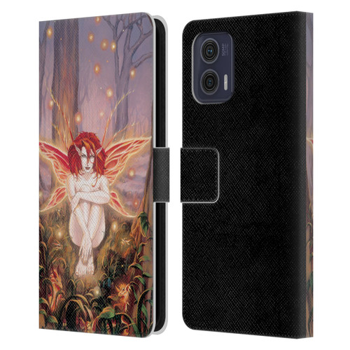 Ruth Thompson Art Ember Fire Fairy In Forest Leather Book Wallet Case Cover For Motorola Moto G73 5G