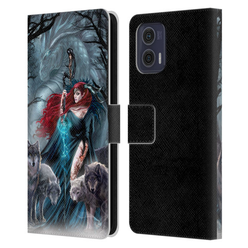 Ruth Thompson Art Scorpio With Wolves And Dragon Leather Book Wallet Case Cover For Motorola Moto G73 5G