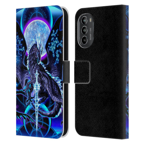 Ruth Thompson Art Dragon, Sword & Constellations Leather Book Wallet Case Cover For Motorola Moto G82 5G