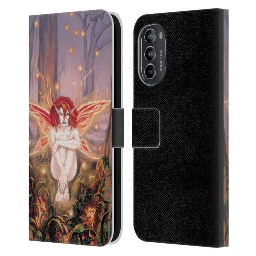 Ruth Thompson Art Ember Fire Fairy In Forest Leather Book Wallet Case Cover For Motorola Moto G82 5G