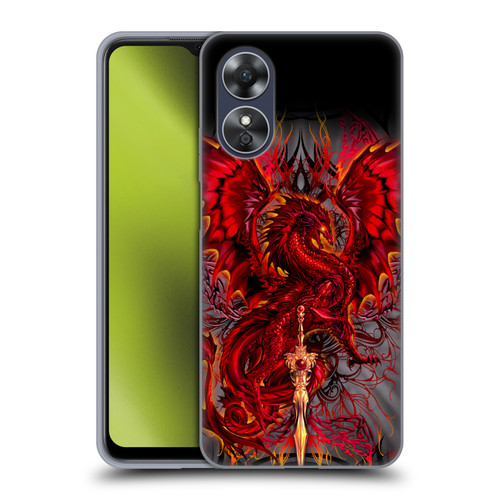 Ruth Thompson Art Red Tribal Dragon With Sword Soft Gel Case for OPPO A17