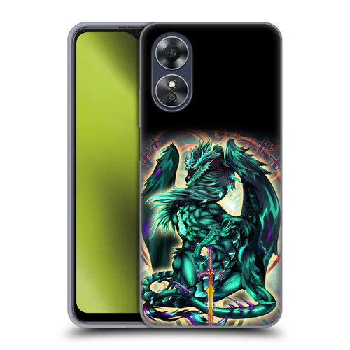 Ruth Thompson Art Tribal Green Dragon With Sword Soft Gel Case for OPPO A17
