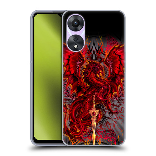 Ruth Thompson Art Red Tribal Dragon With Sword Soft Gel Case for OPPO A78 5G