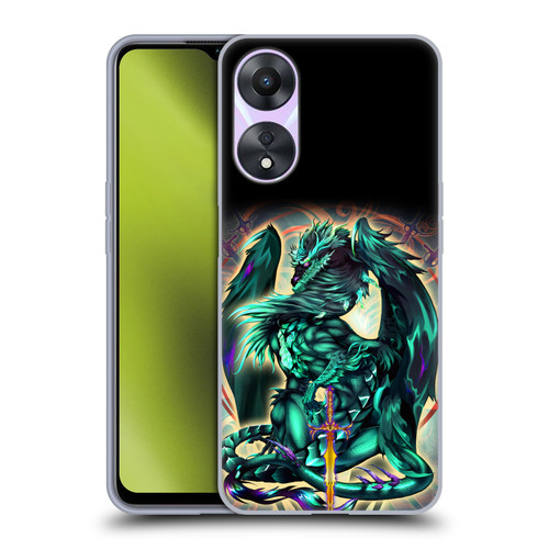 Ruth Thompson Art Tribal Green Dragon With Sword Soft Gel Case for OPPO A78 5G