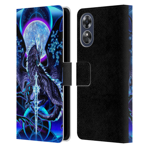 Ruth Thompson Art Dragon, Sword & Constellations Leather Book Wallet Case Cover For OPPO A17