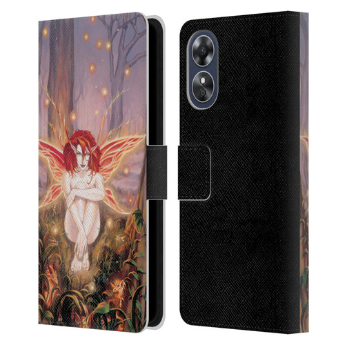 Ruth Thompson Art Ember Fire Fairy In Forest Leather Book Wallet Case Cover For OPPO A17