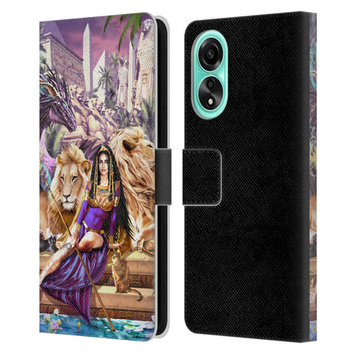 Ruth Thompson Art Egyptian Queen, Lions & Dragon Leather Book Wallet Case Cover For OPPO A78 5G