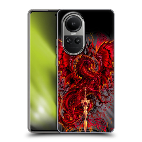 Ruth Thompson Art Red Tribal Dragon With Sword Soft Gel Case for OPPO Reno10 5G / Reno10 Pro 5G