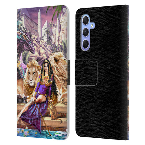 Ruth Thompson Art Egyptian Queen, Lions & Dragon Leather Book Wallet Case Cover For Samsung Galaxy A34 5G