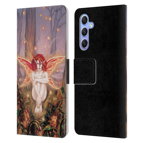Ruth Thompson Art Ember Fire Fairy In Forest Leather Book Wallet Case Cover For Samsung Galaxy A34 5G